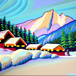 snowy mountain village