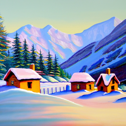 snowy mountain village