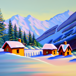 snowy mountain village